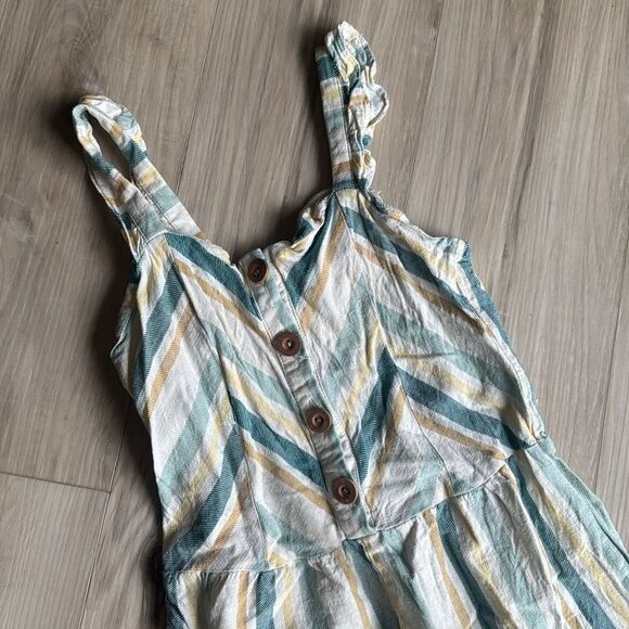 Art Class Striped Kids One Piece Jumpsuit Overalls Size L 10/12 - Picture 2 of 4